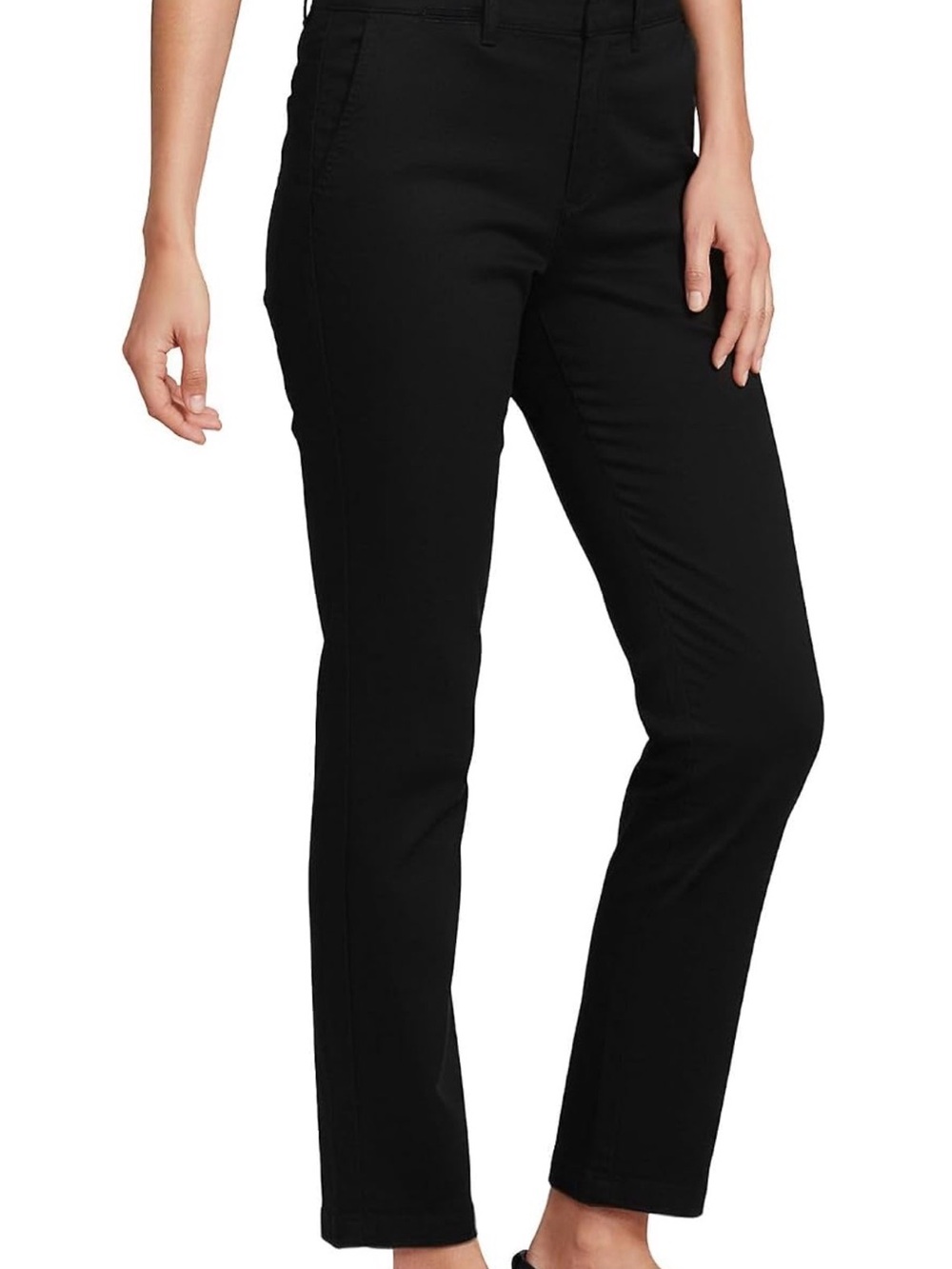 Lands' End Black Mid-Rise Straight Jean size 16 NWT